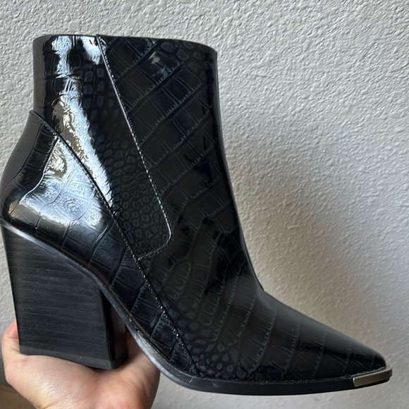 Vince Camuto New York Black Patent Leather Ankle Booties - Picture 16 of 16